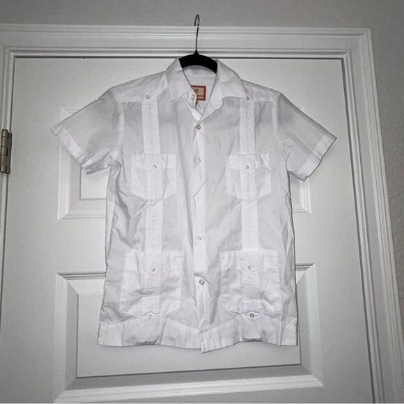 SUNINCANS Guayabera Button Down Short Sleeve Shirt - Picture 1 of 7
